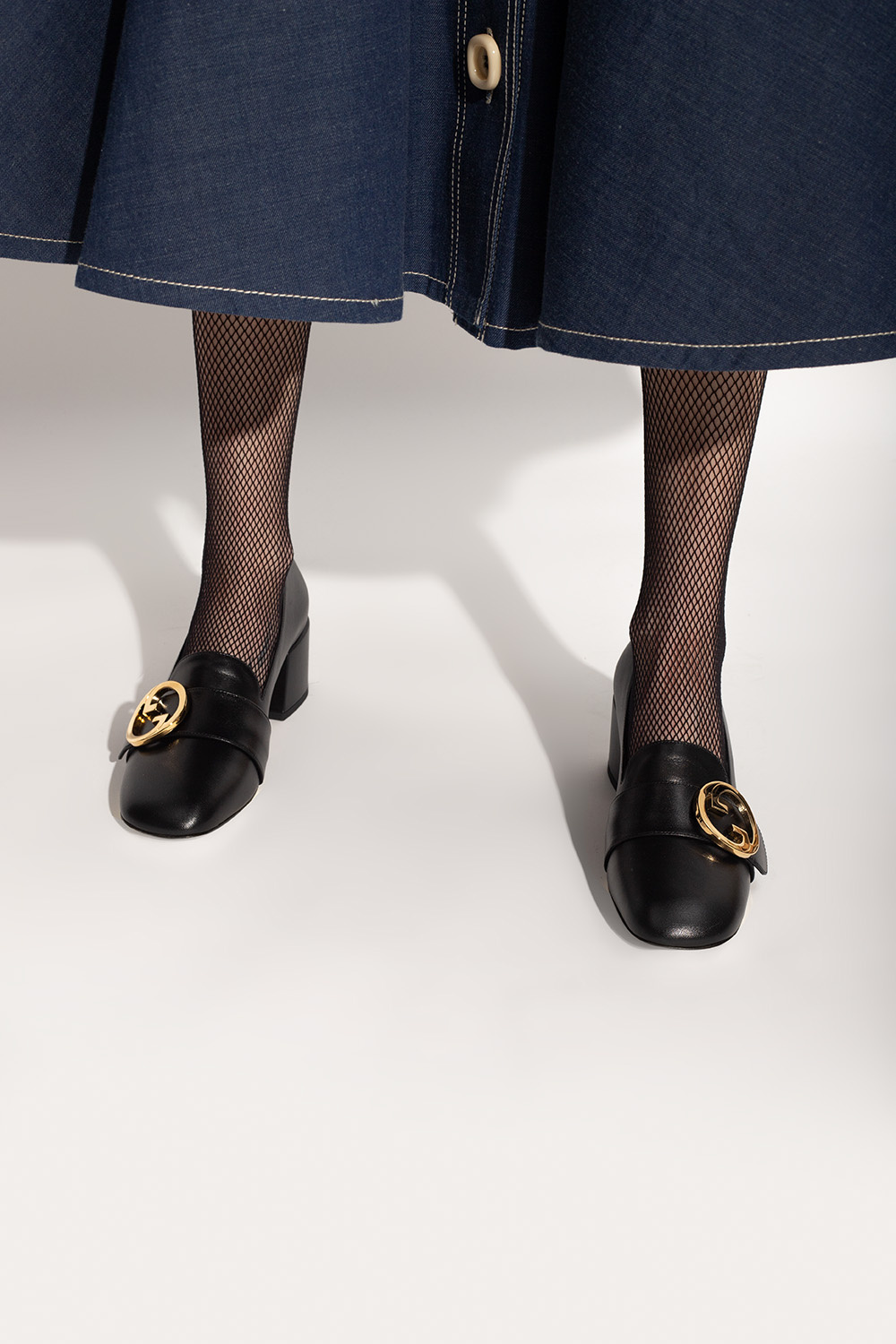 Black 'Blondie' leather pumps Gucci - GUCCI KIDS SHOULDER